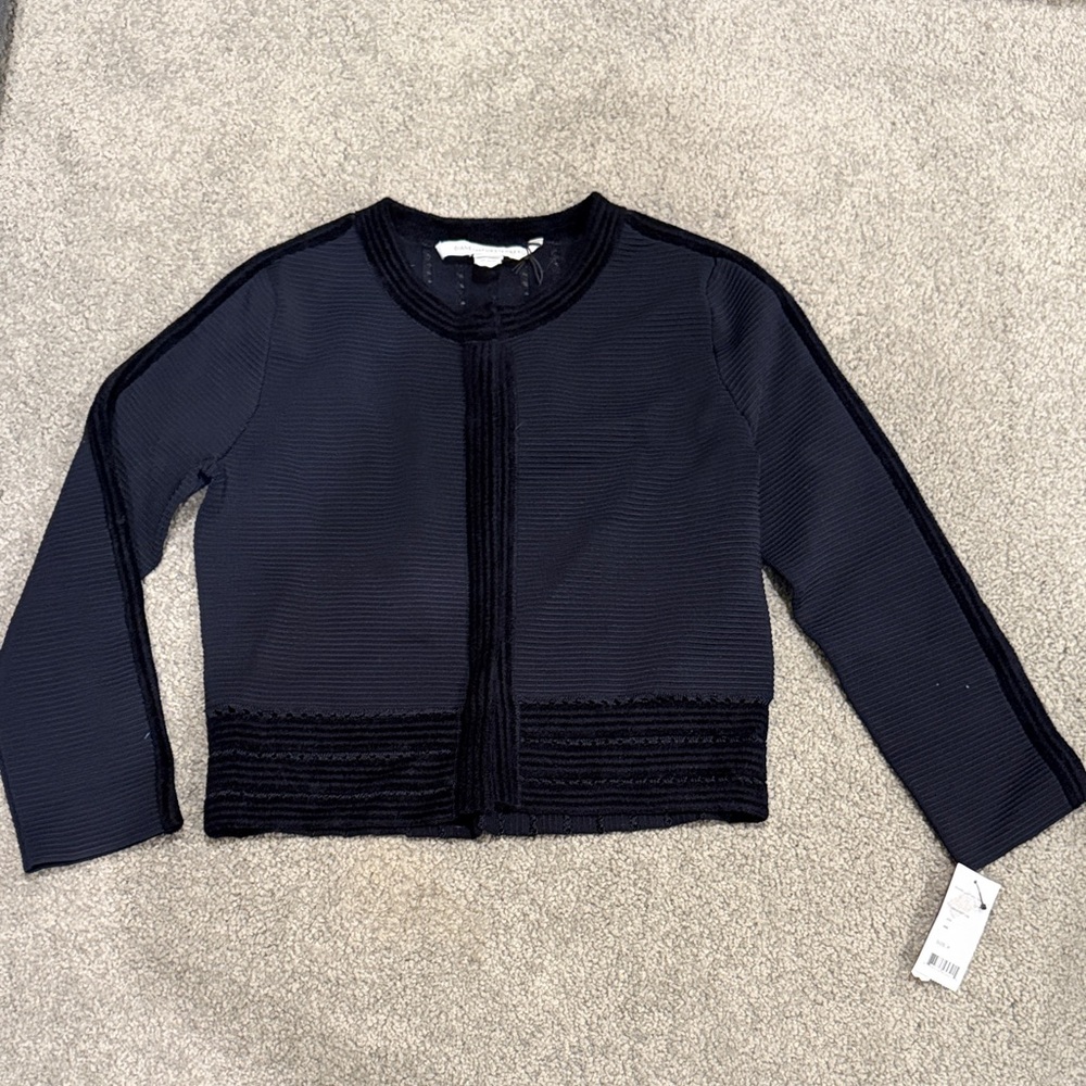Diane Von Furstenberg Black Cropped Cardigan
